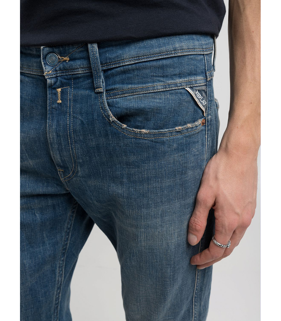 スリムフィットANBASS RED CASTリサイクルデニム 詳細画像 ブルー 5